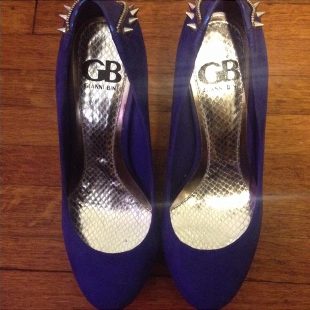 Studded Cobalt blue wedges